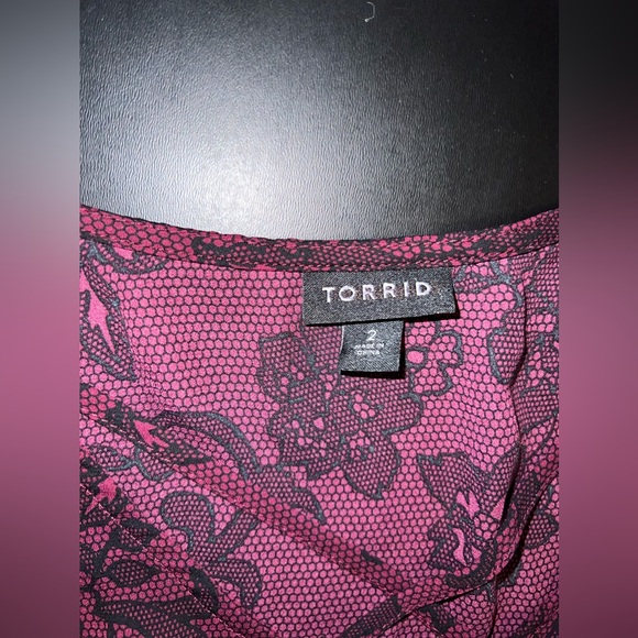 Torrid Georgette Criss Cross Front Blouse Purple Size 2 (2XL) EUC - Picture 5 of 8